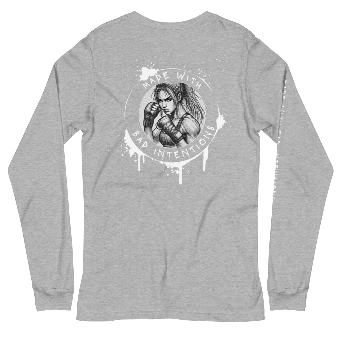 She's Tough, Unisex Long Sleeve Tee (with sleeve text)