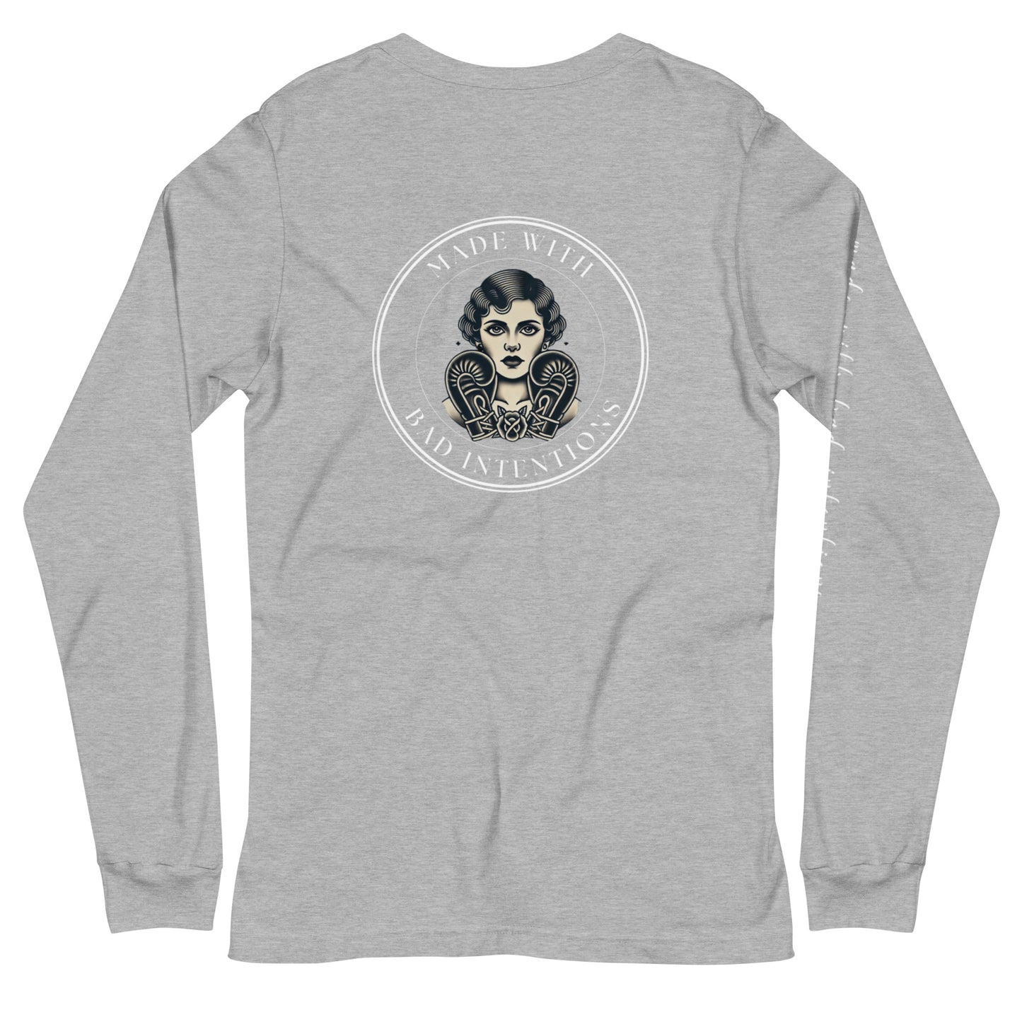 She's a Tattoo Girl, Unisex Long Sleeve Tee (with sleeve text)