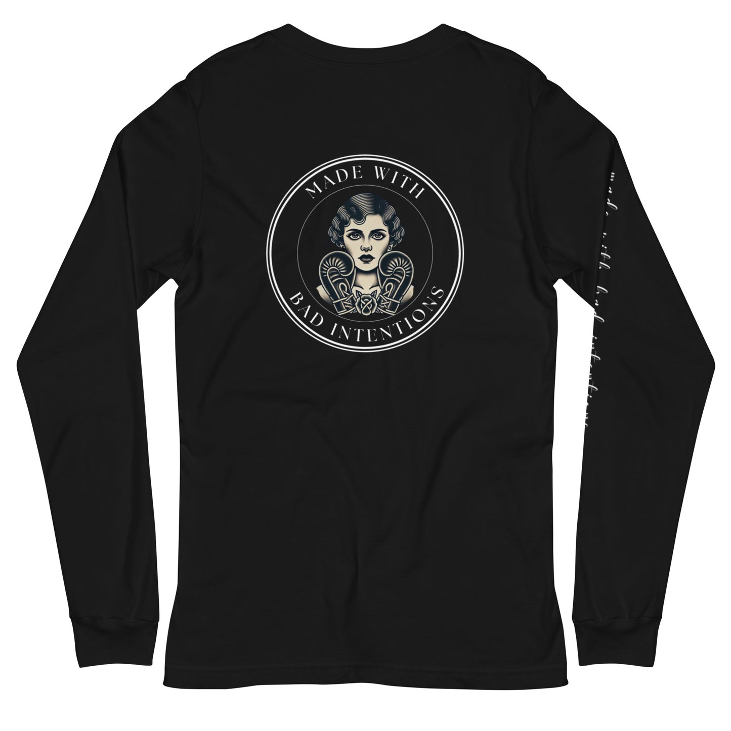 She's a Tattoo Girl, Unisex Long Sleeve Tee (with sleeve text)