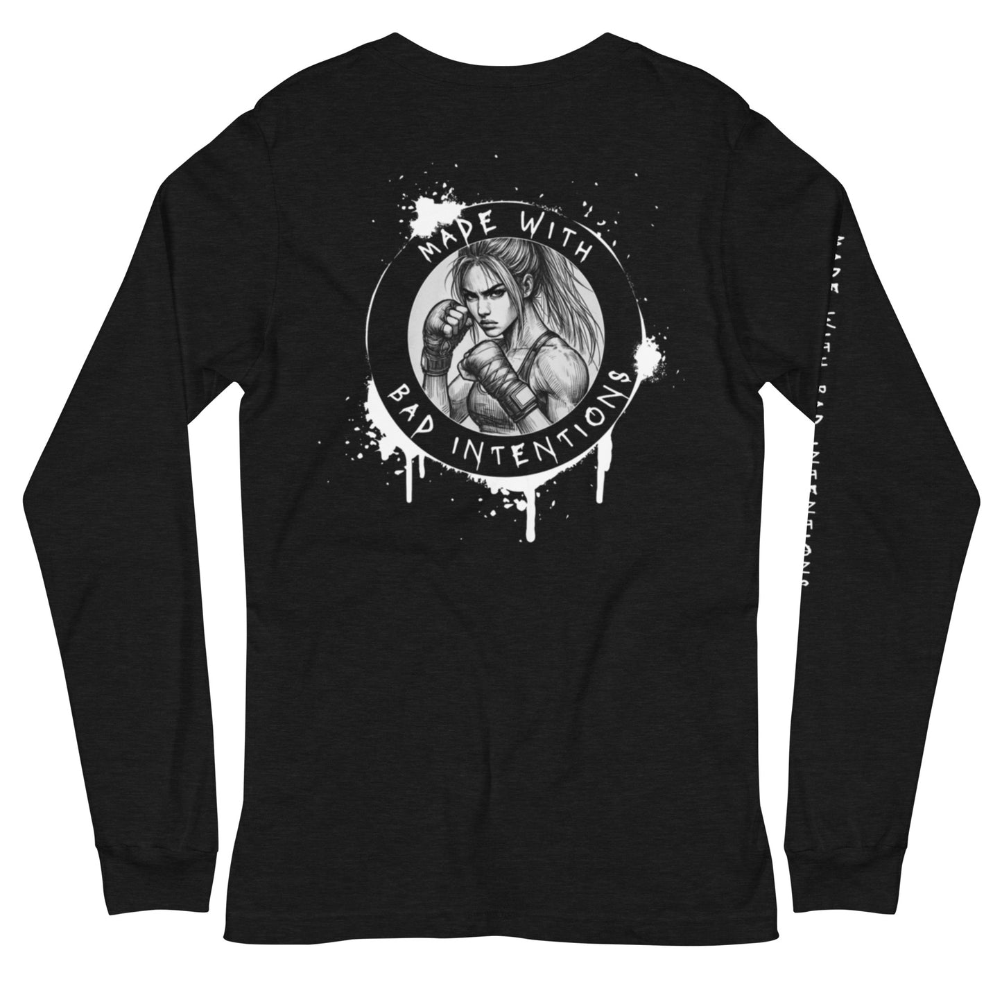 She's Tough, Unisex Long Sleeve Tee (with sleeve text)