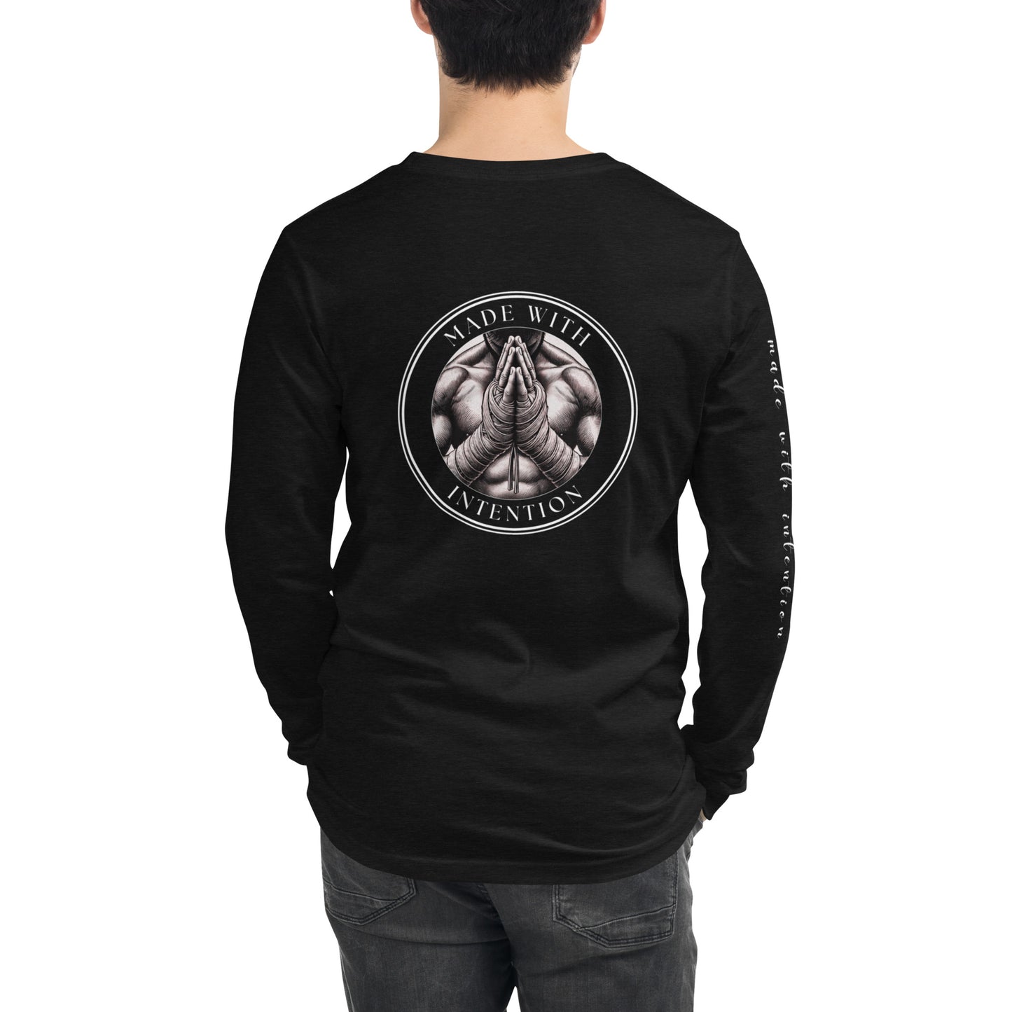 Boxer's Prayer, His, Unisex Long Sleeve Tee (with sleeve text)