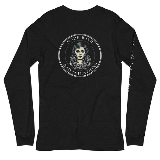 She's a Tattoo Girl, Unisex Long Sleeve Tee (with sleeve text)