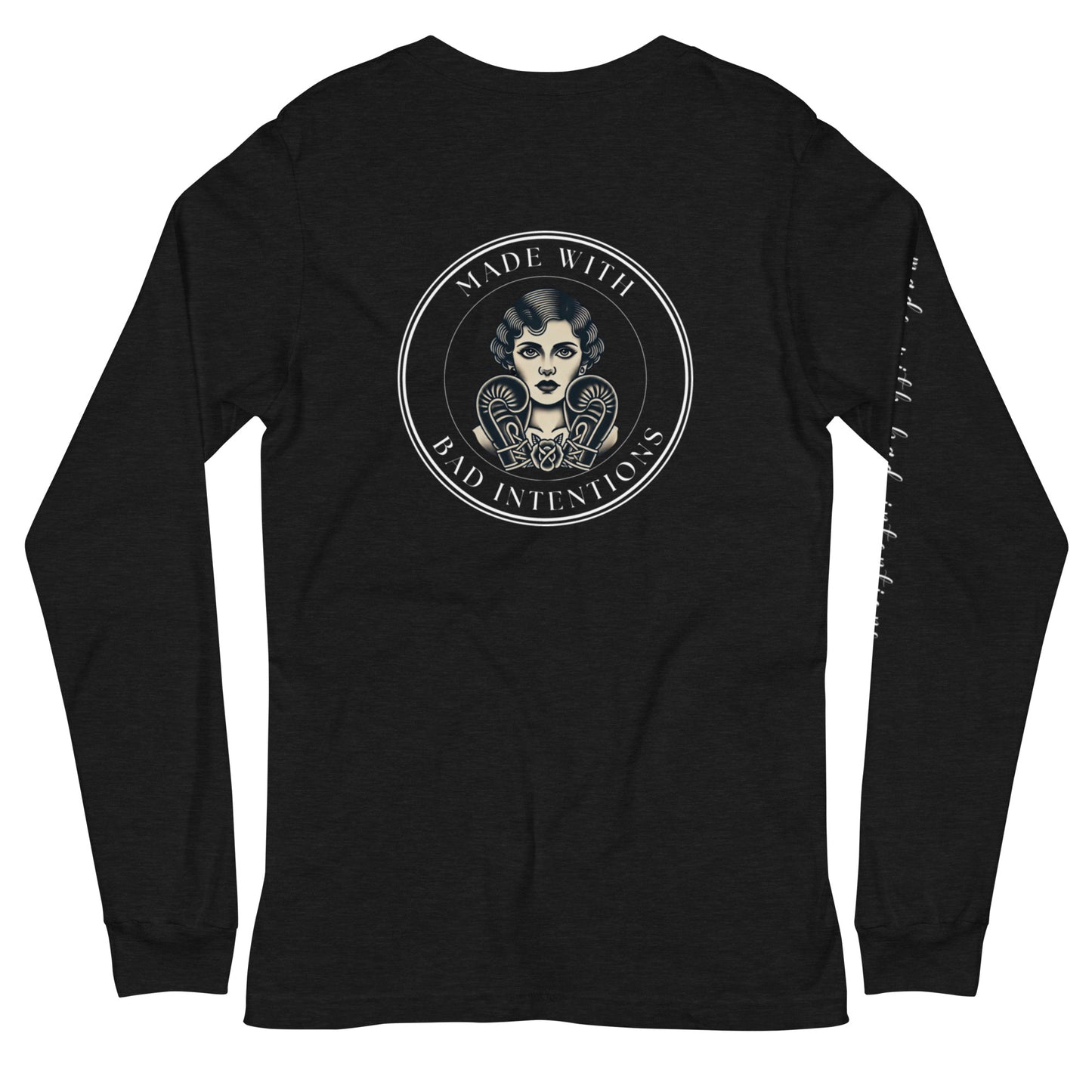 She's a Tattoo Girl, Unisex Long Sleeve Tee (with sleeve text)