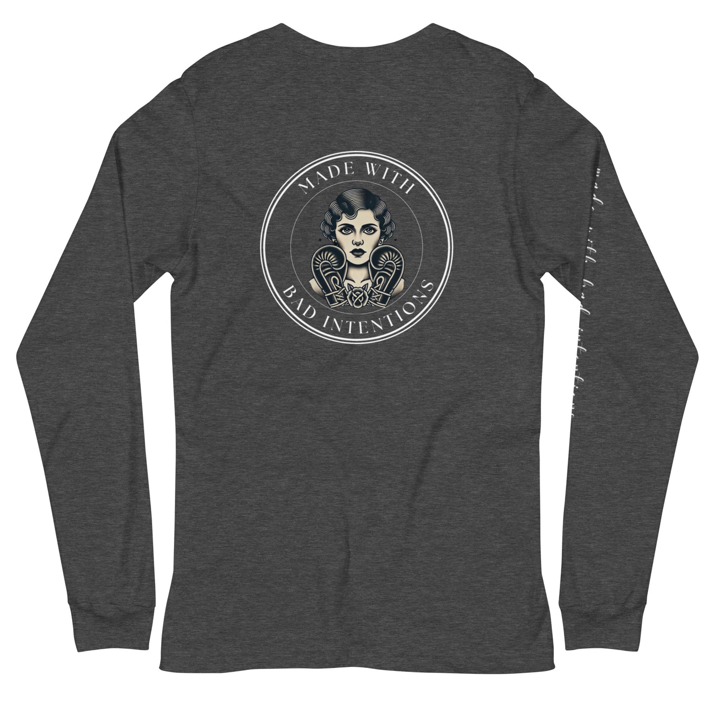 She's a Tattoo Girl, Unisex Long Sleeve Tee (with sleeve text)