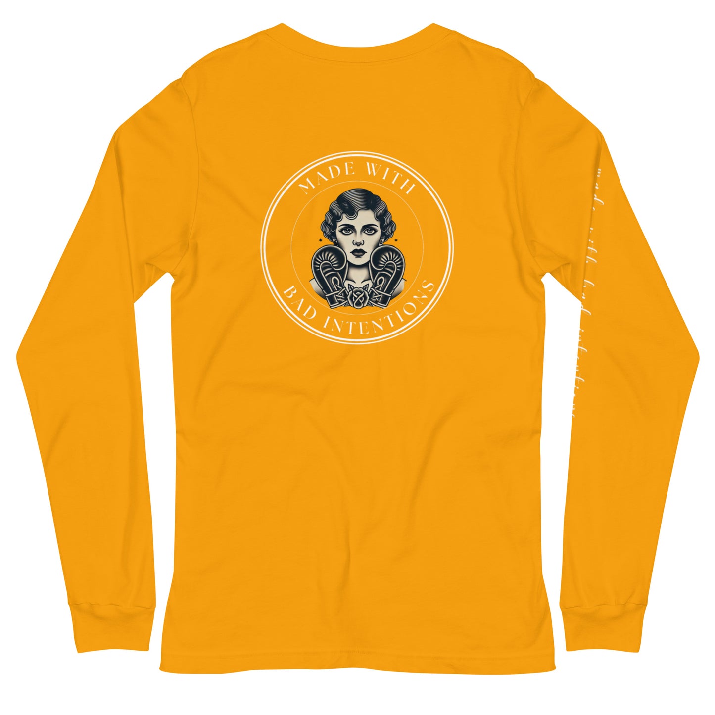 She's a Tattoo Girl, Unisex Long Sleeve Tee (with sleeve text)