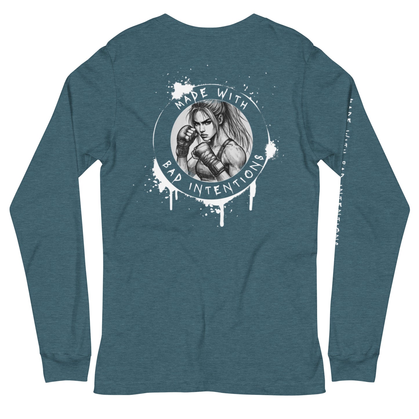 She's Tough, Unisex Long Sleeve Tee (with sleeve text)