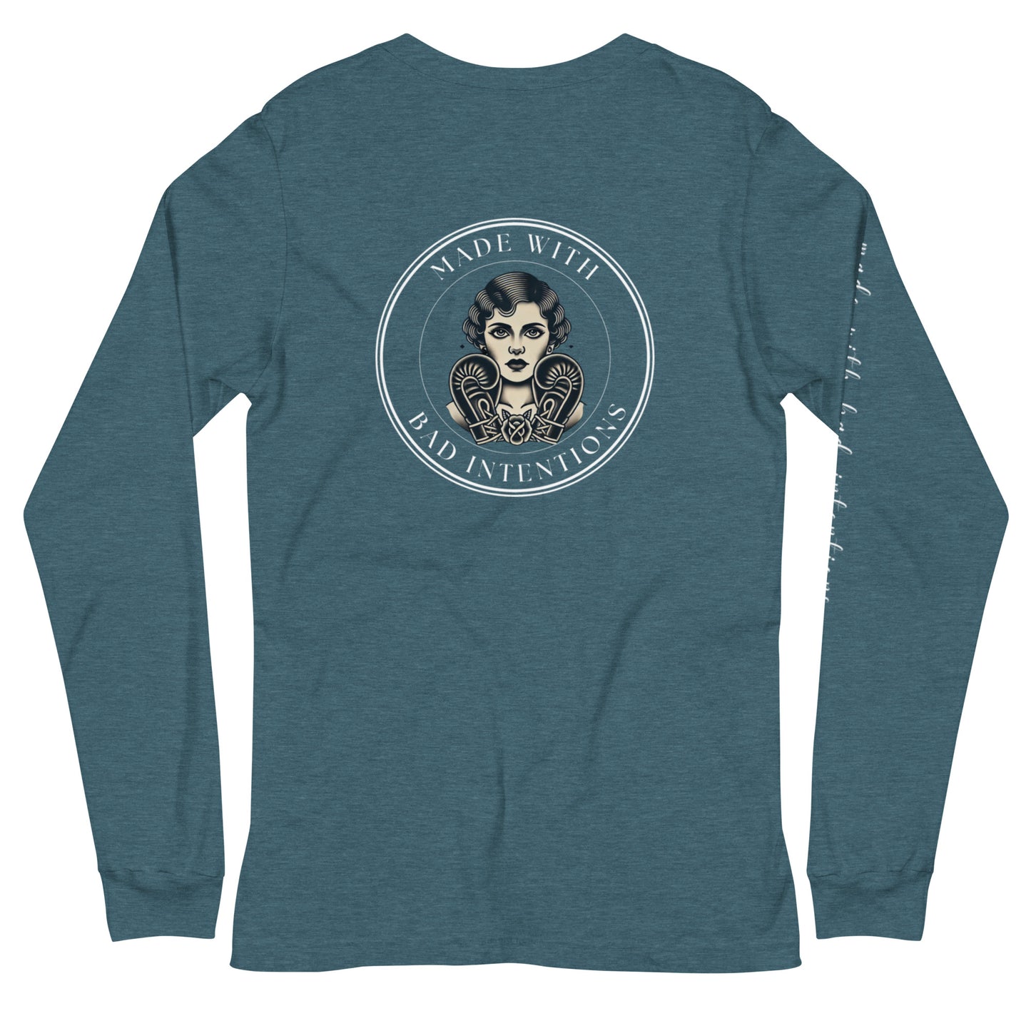 She's a Tattoo Girl, Unisex Long Sleeve Tee (with sleeve text)