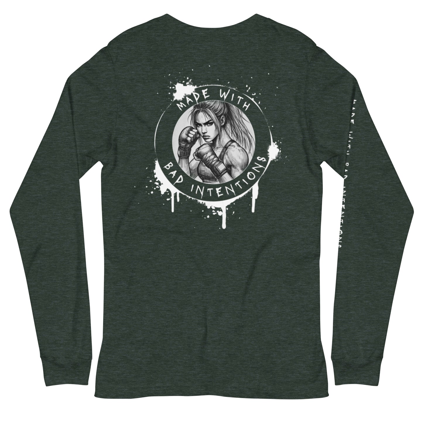 She's Tough, Unisex Long Sleeve Tee (with sleeve text)