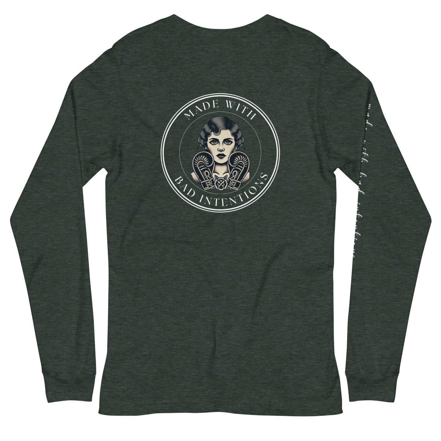 She's a Tattoo Girl, Unisex Long Sleeve Tee (with sleeve text)