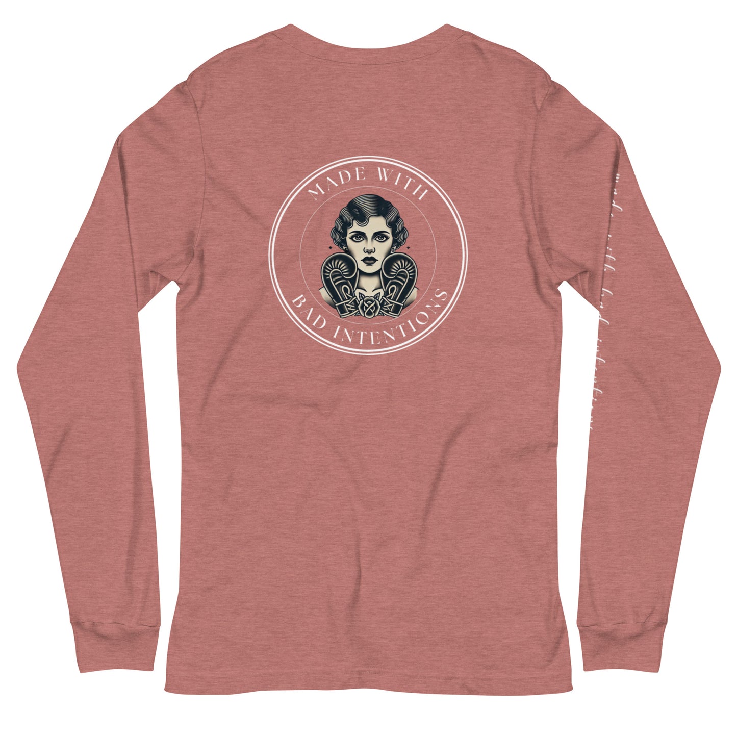 She's a Tattoo Girl, Unisex Long Sleeve Tee (with sleeve text)