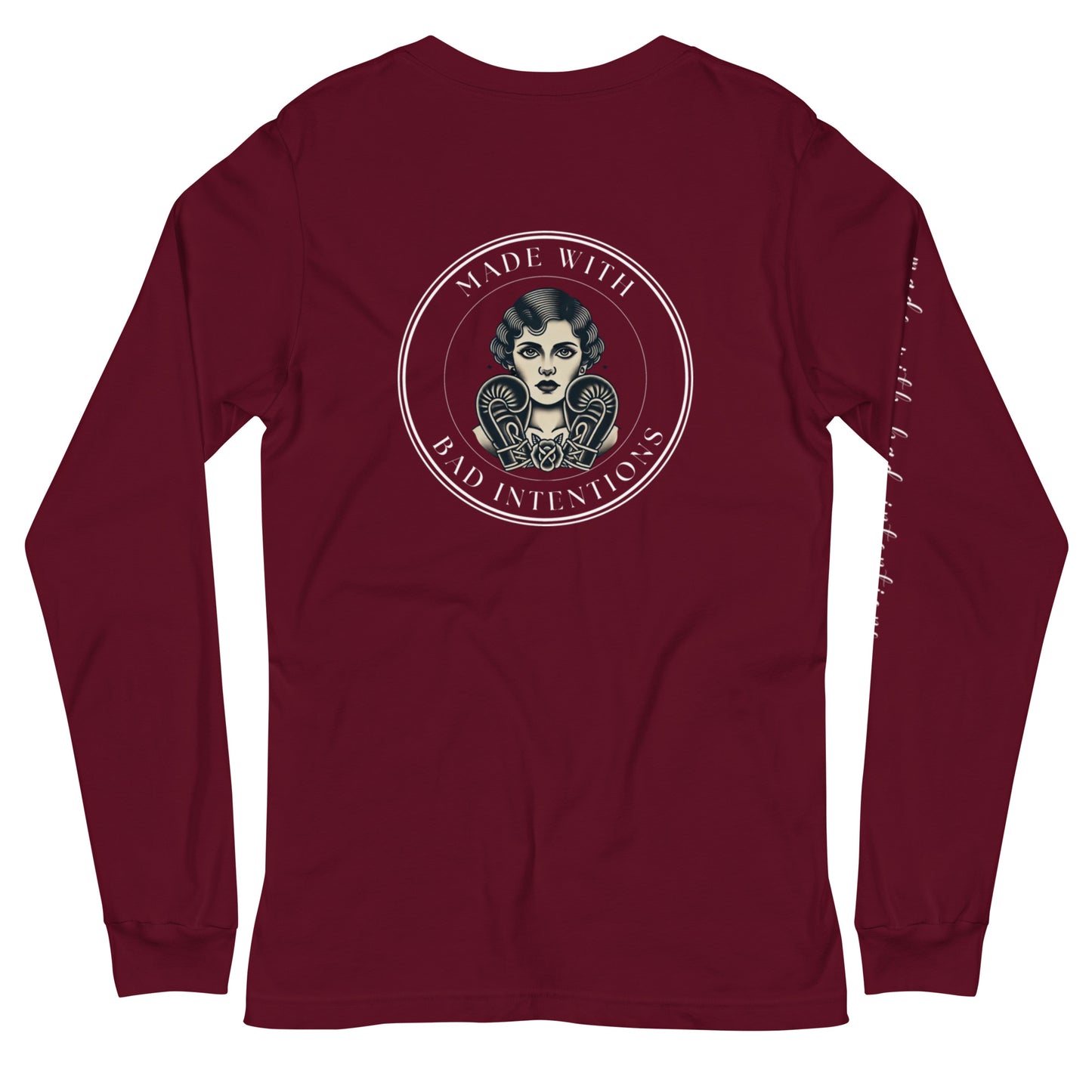 She's a Tattoo Girl, Unisex Long Sleeve Tee (with sleeve text)
