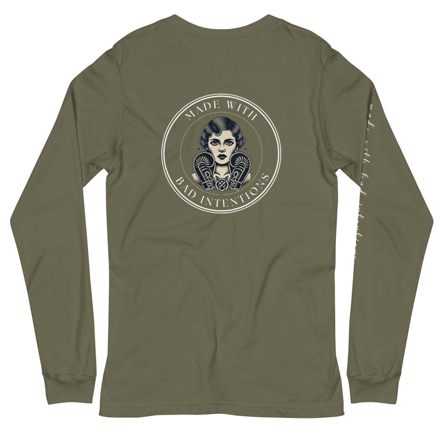 She's a Tattoo Girl, Unisex Long Sleeve Tee (with sleeve text)