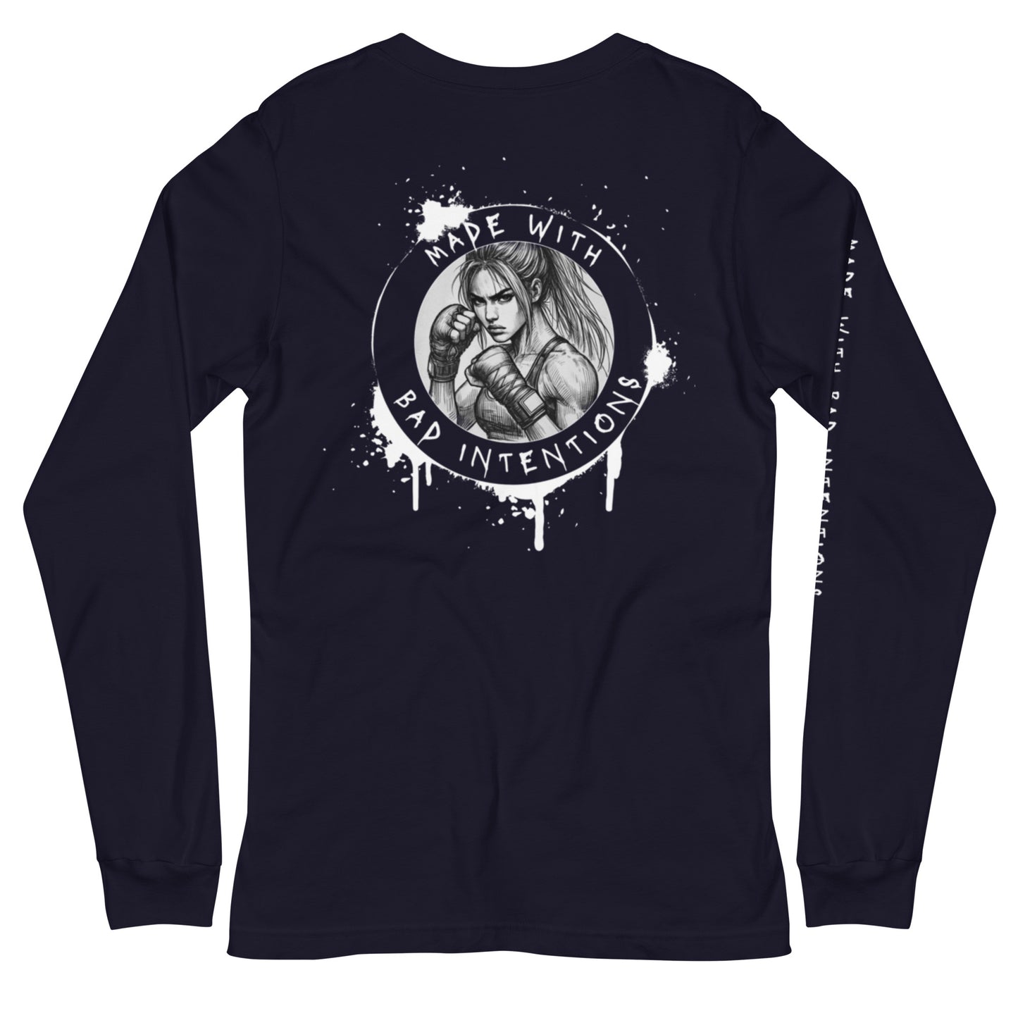 She's Tough, Unisex Long Sleeve Tee (with sleeve text)