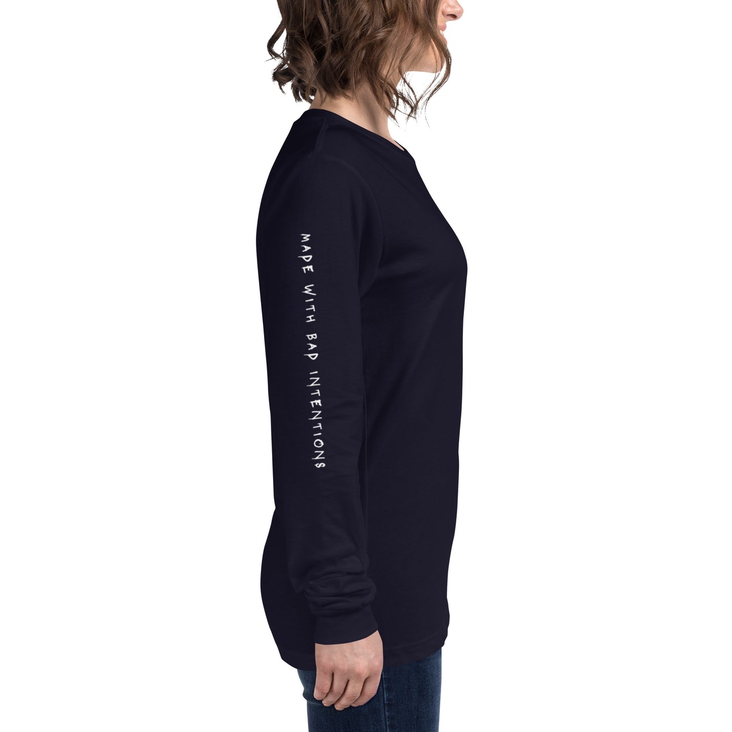 She's Tough, Unisex Long Sleeve Tee (with sleeve text)