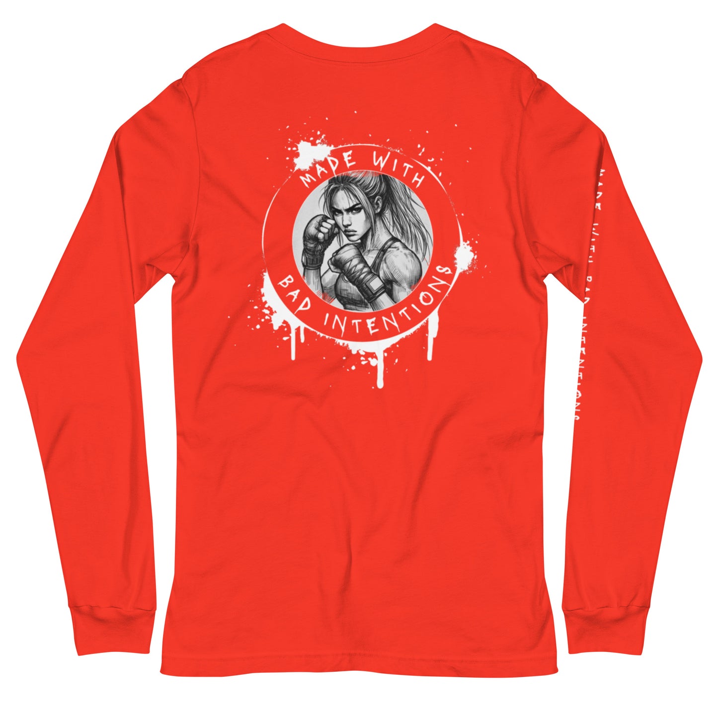 She's Tough, Unisex Long Sleeve Tee (with sleeve text)