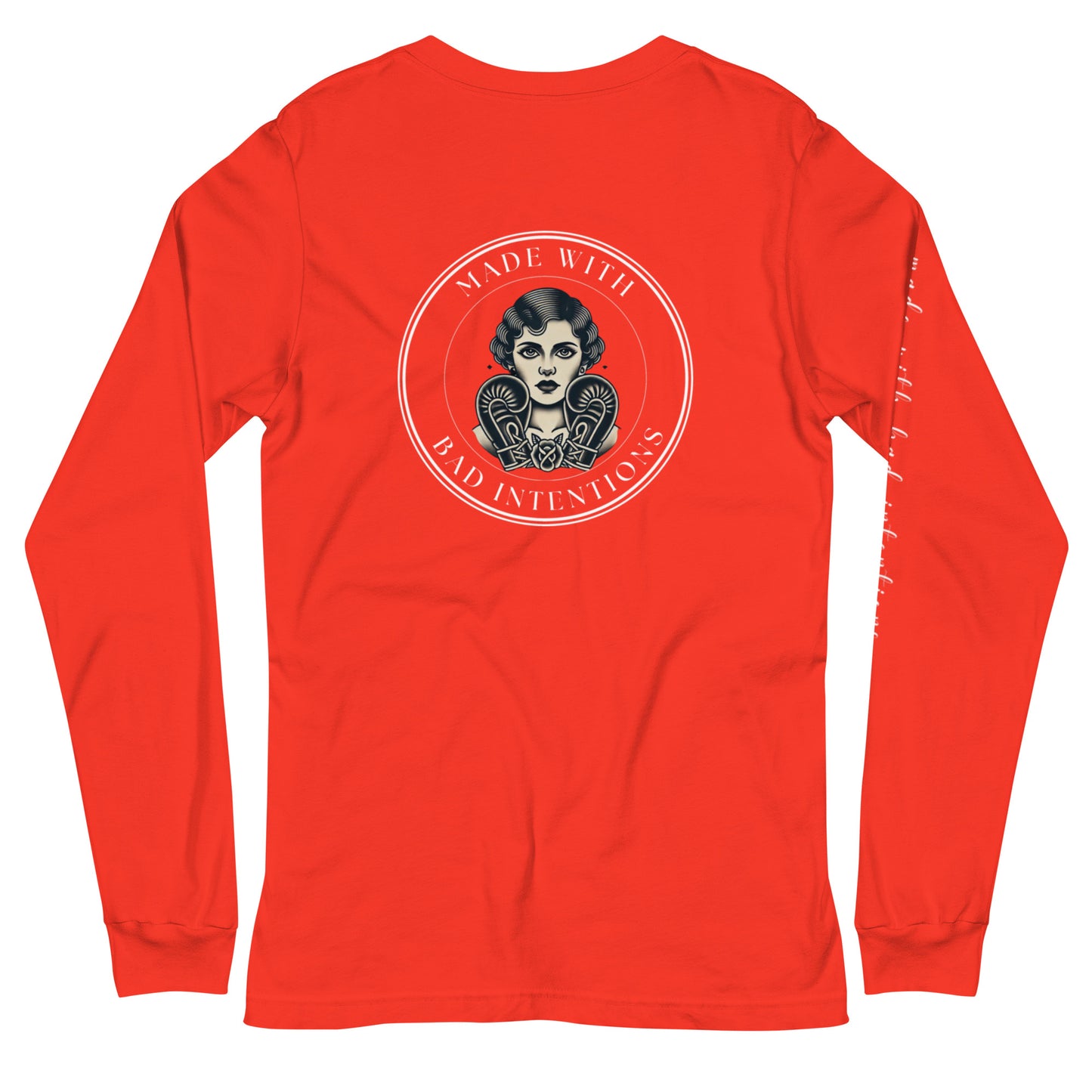 She's a Tattoo Girl, Unisex Long Sleeve Tee (with sleeve text)