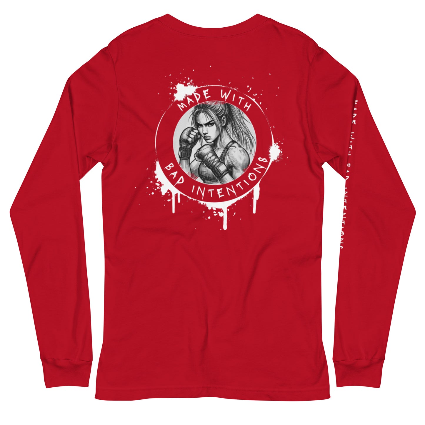 She's Tough, Unisex Long Sleeve Tee (with sleeve text)