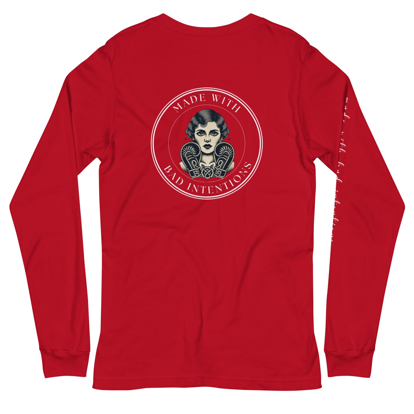She's a Tattoo Girl, Unisex Long Sleeve Tee (with sleeve text)