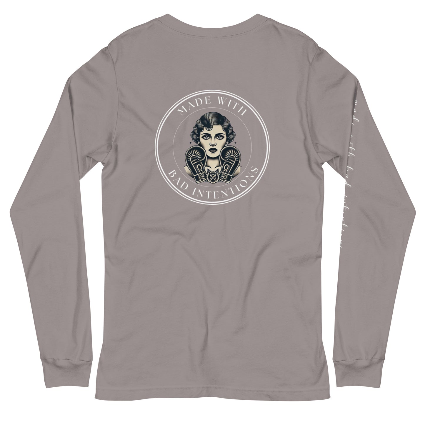 She's a Tattoo Girl, Unisex Long Sleeve Tee (with sleeve text)