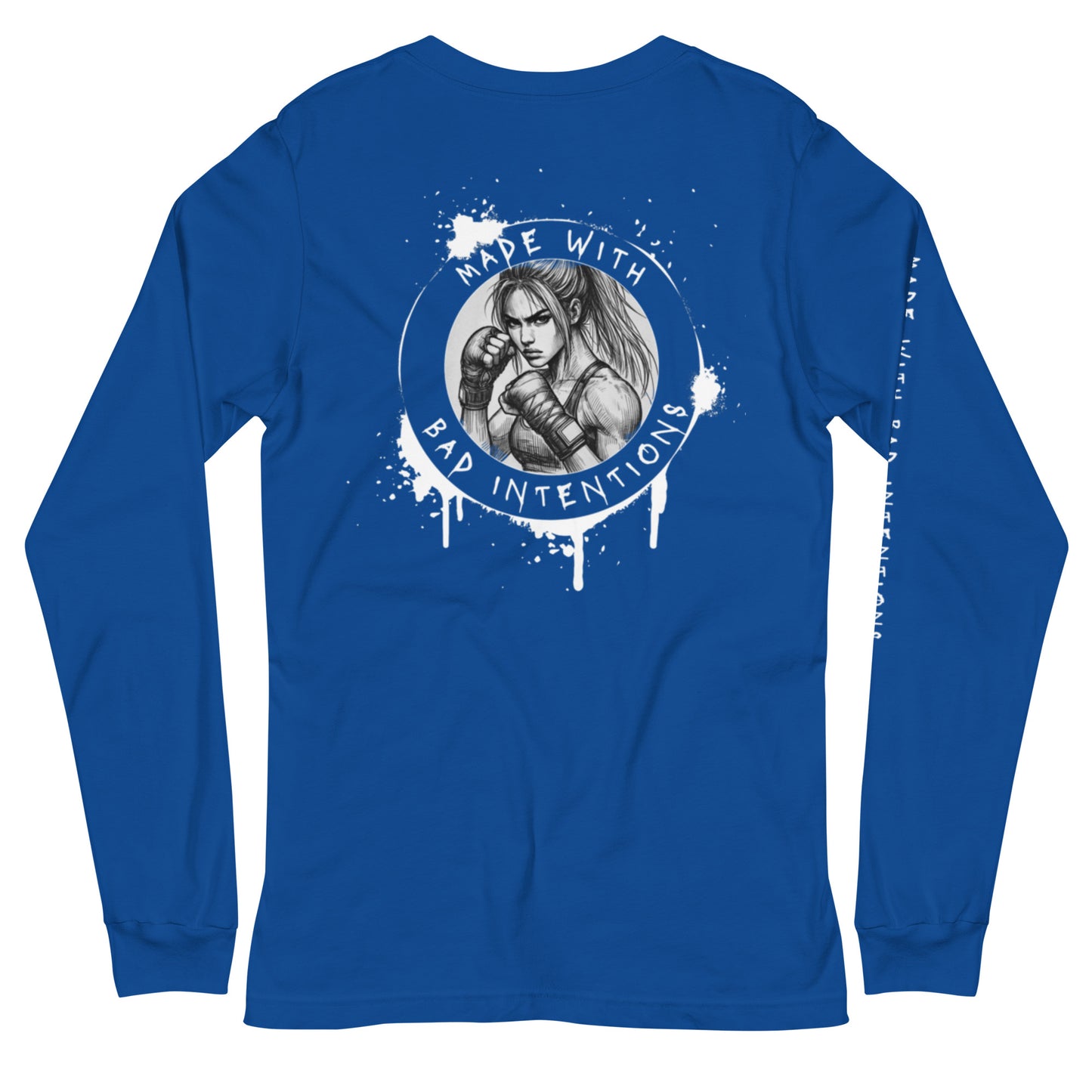 She's Tough, Unisex Long Sleeve Tee (with sleeve text)