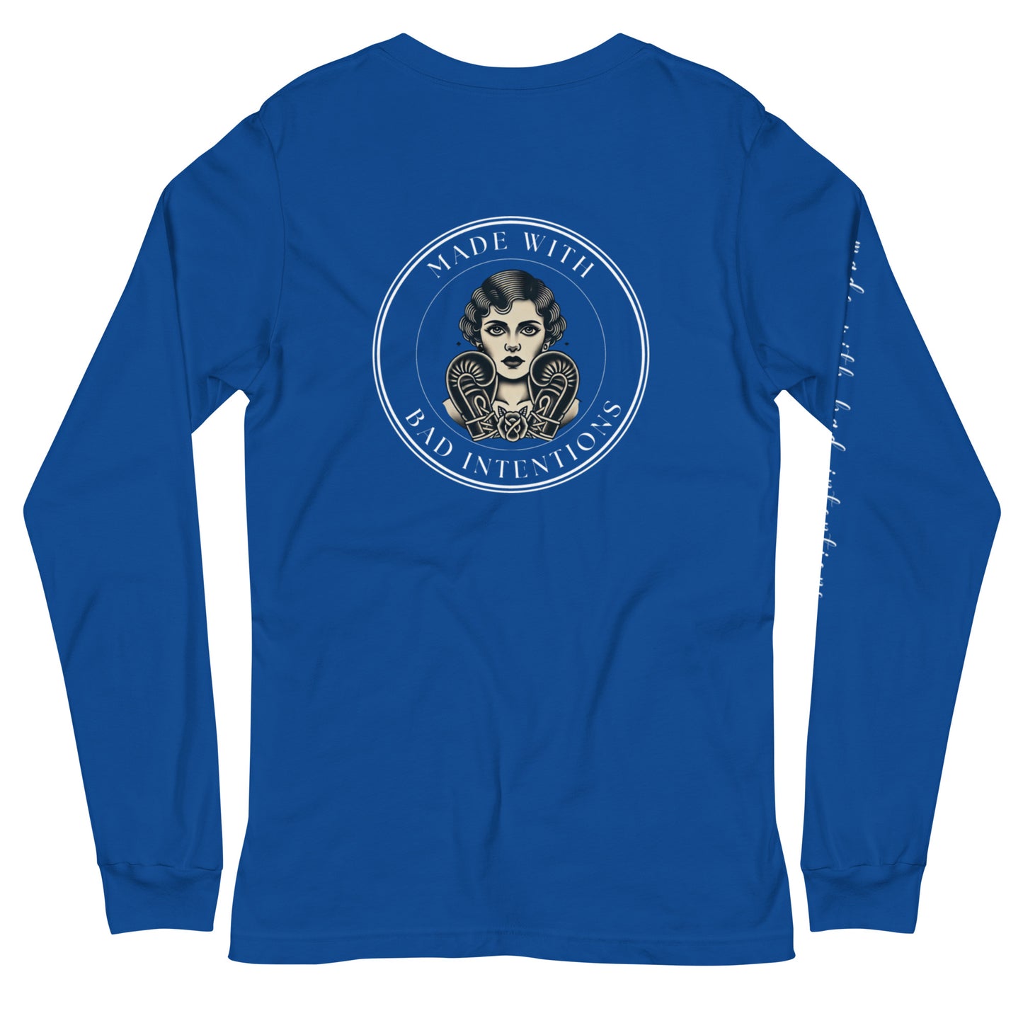 She's a Tattoo Girl, Unisex Long Sleeve Tee (with sleeve text)