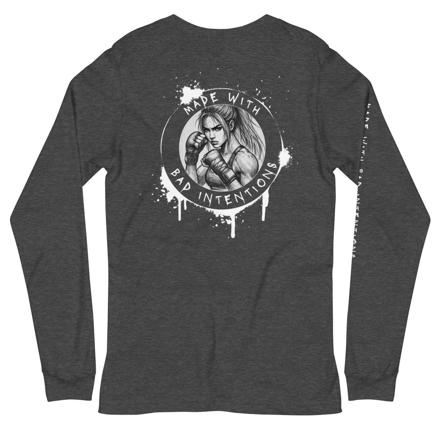 She's Tough, Unisex Long Sleeve Tee (with sleeve text)