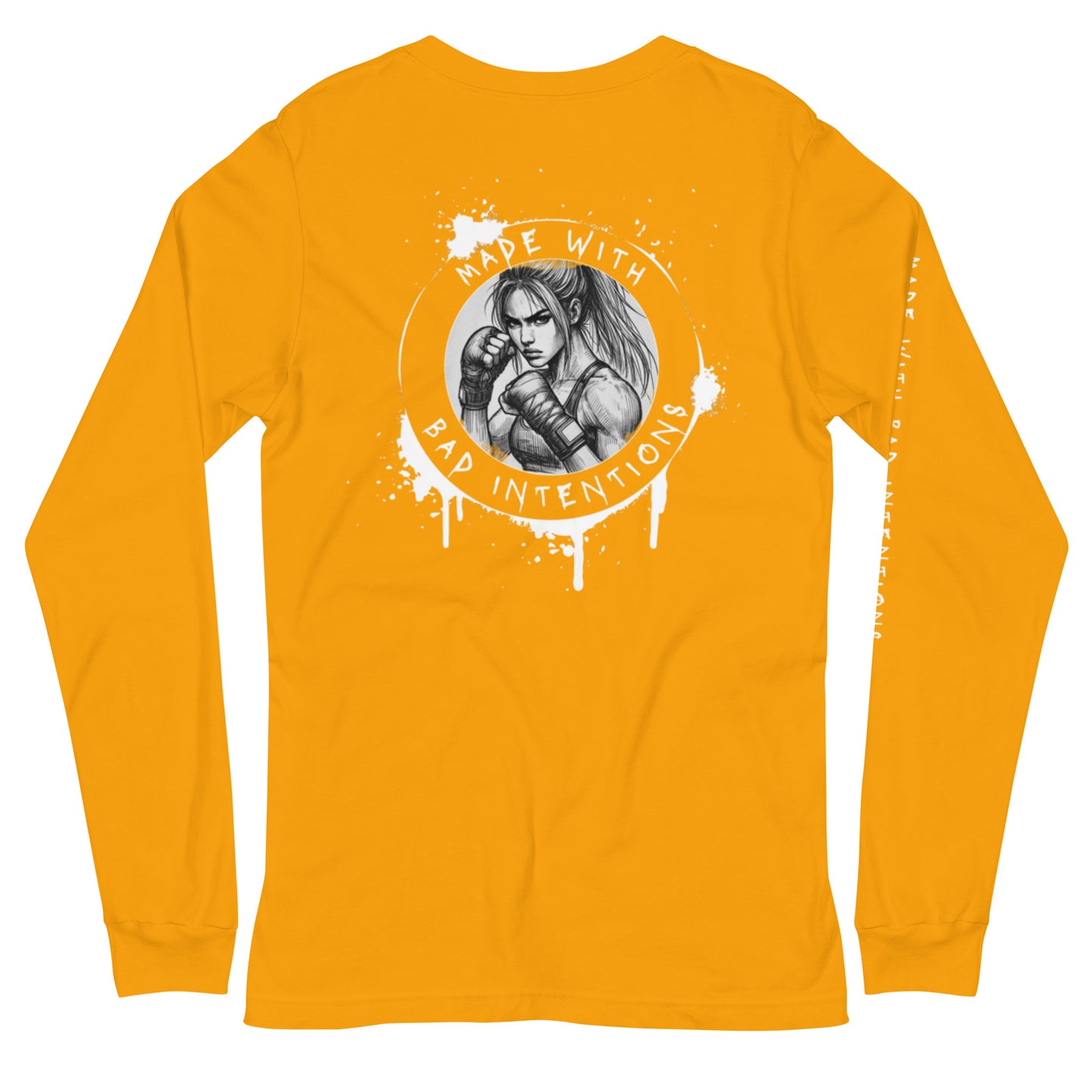 She's Tough, Unisex Long Sleeve Tee (with sleeve text)