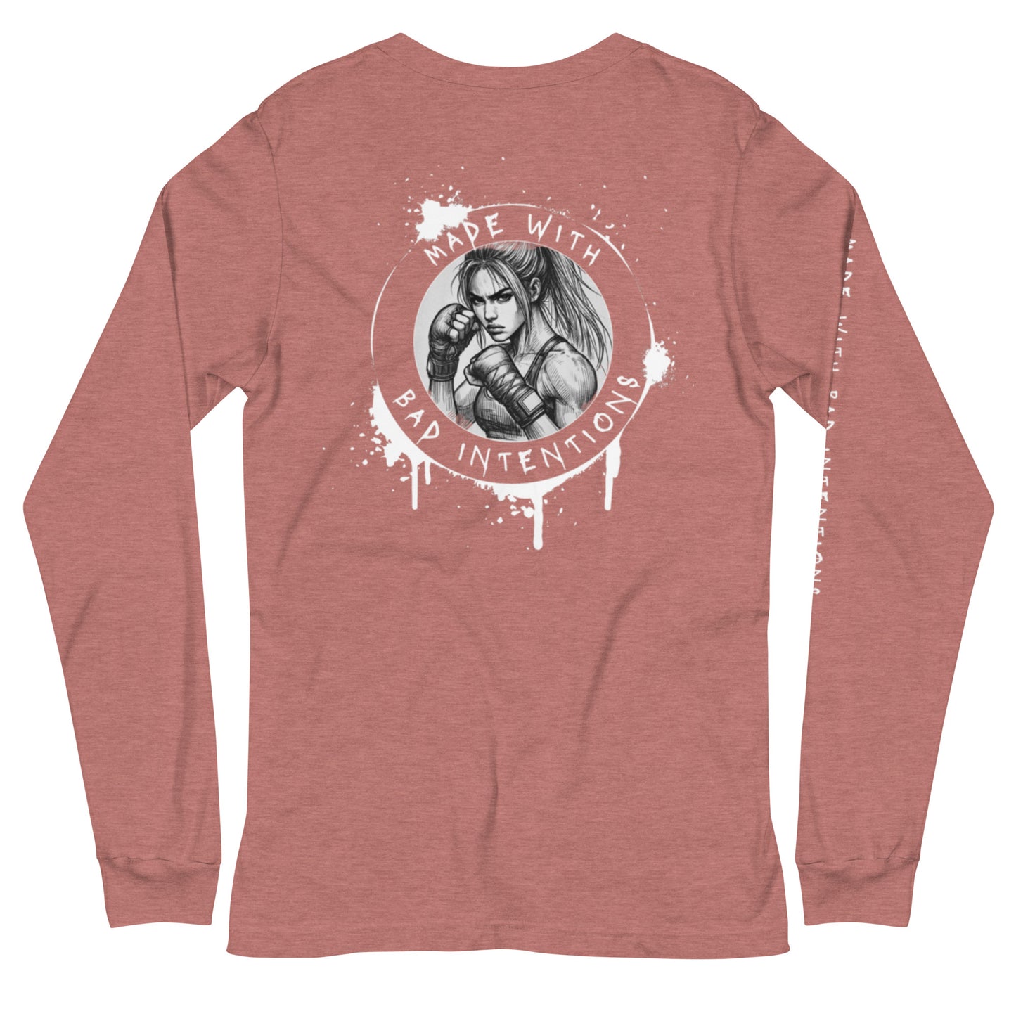 She's Tough, Unisex Long Sleeve Tee (with sleeve text)