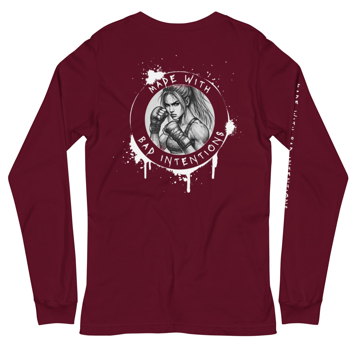 She's Tough, Unisex Long Sleeve Tee (with sleeve text)