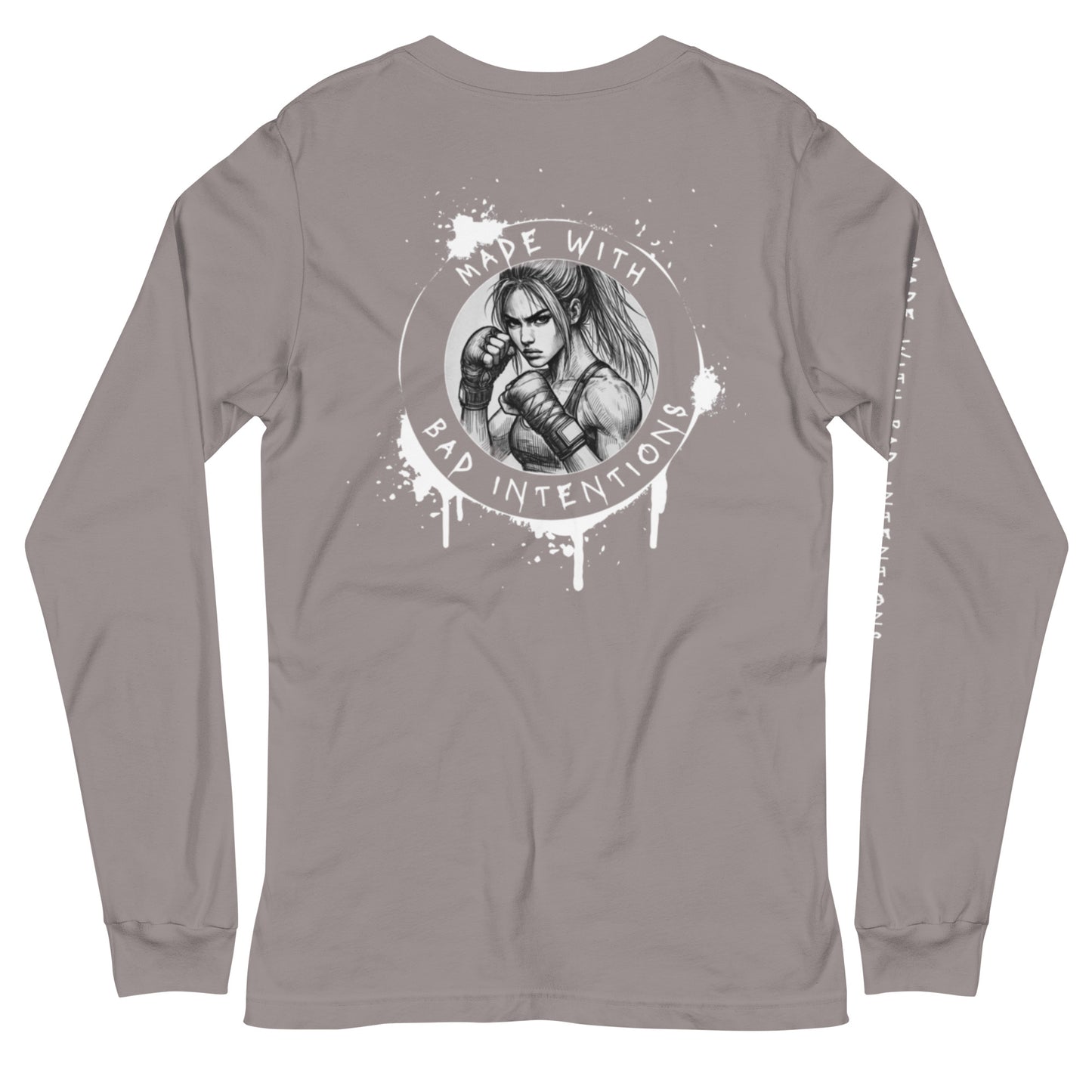 She's Tough, Unisex Long Sleeve Tee (with sleeve text)